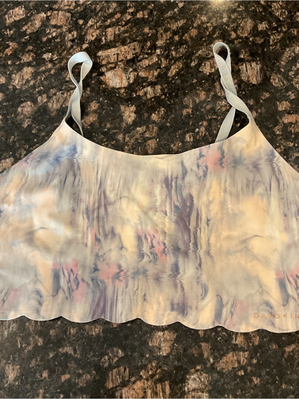 Danskin Pastel Watercolor Scalloped Bralette